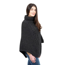 Load image into Gallery viewer, Ladies Rolled Collar Irish Poncho Sweater