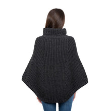 Load image into Gallery viewer, Ladies Rolled Collar Irish Poncho Sweater