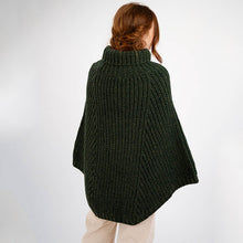 Load image into Gallery viewer, Ladies Rolled Collar Irish Poncho Sweater