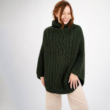 Load image into Gallery viewer, Ladies Rolled Collar Irish Poncho Sweater