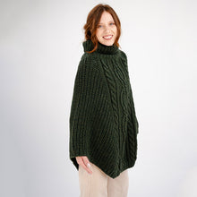 Load image into Gallery viewer, Ladies Rolled Collar Irish Poncho Sweater