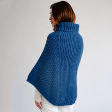 Load image into Gallery viewer, Ladies Rolled Collar Irish Poncho Sweater