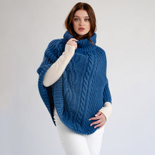 Load image into Gallery viewer, Ladies Rolled Collar Irish Poncho Sweater