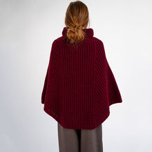 Load image into Gallery viewer, Ladies Rolled Collar Irish Poncho Sweater