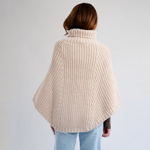 Load image into Gallery viewer, Ladies Rolled Collar Irish Poncho Sweater