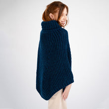Load image into Gallery viewer, Ladies Rolled Collar Irish Poncho Sweater