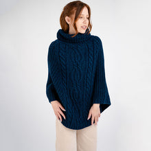 Load image into Gallery viewer, Ladies Rolled Collar Irish Poncho Sweater