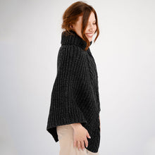Load image into Gallery viewer, Ladies Rolled Collar Irish Poncho Sweater