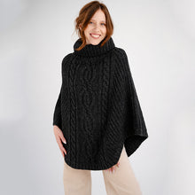 Load image into Gallery viewer, Ladies Rolled Collar Irish Poncho Sweater