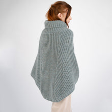 Load image into Gallery viewer, Ladies Rolled Collar Irish Poncho Sweater