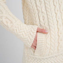 Load image into Gallery viewer, Ladies White Irish Aran Jacket