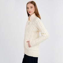 Load image into Gallery viewer, Ladies White Irish Aran Jacket
