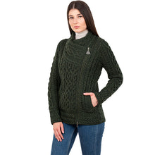 Load image into Gallery viewer, Ladies White Irish Aran Jacket