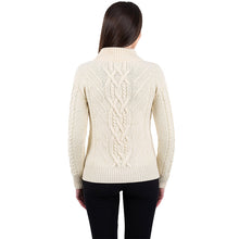 Load image into Gallery viewer, Ladies Turtleneck Merino Wool Irish Sweater