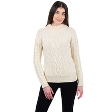 Load image into Gallery viewer, Ladies Turtleneck Merino Wool Irish Sweater