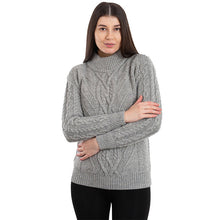 Load image into Gallery viewer, Ladies Turtleneck Merino Wool Irish Sweater