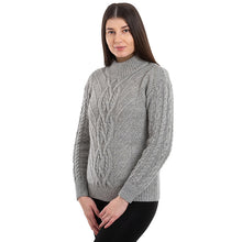 Load image into Gallery viewer, Ladies Turtleneck Merino Wool Irish Sweater