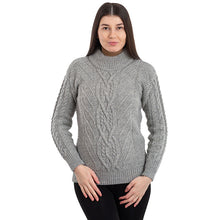 Load image into Gallery viewer, Ladies Turtleneck Merino Wool Irish Sweater