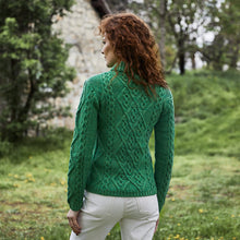 Load image into Gallery viewer, Women's Wool Cable Knit Aran Sweater