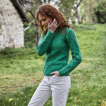 Load image into Gallery viewer, Women's Wool Cable Knit Aran Sweater