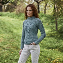 Load image into Gallery viewer, Women's Wool Cable Knit Aran Sweater