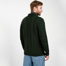 Load image into Gallery viewer, Mens Shawl Neck Merino Wool Aran Cardigan
