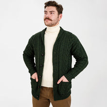 Load image into Gallery viewer, Mens Shawl Neck Merino Wool Aran Cardigan