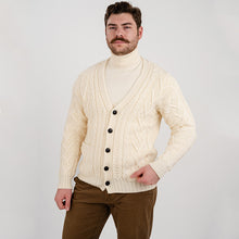 Load image into Gallery viewer, Traditional Men's V Neck Irish Cardigan