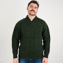 Load image into Gallery viewer, Merino Wool Shawl Neck Button Irish Sweater for Men