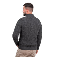 Load image into Gallery viewer, Merino Wool Half Zip Aran Sweater