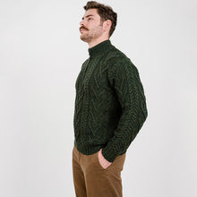 Load image into Gallery viewer, Merino Wool Half Zip Aran Sweater