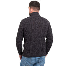 Load image into Gallery viewer, Merino Wool Half Zip Aran Sweater