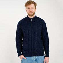 Load image into Gallery viewer, Men's Merino Knit Aran Zip Cardigan
