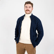 Load image into Gallery viewer, Men's Merino Knit Aran Zip Cardigan