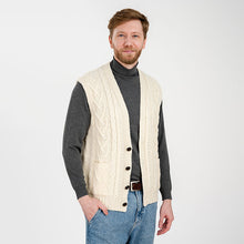 Load image into Gallery viewer, Men's V-Neck Irish Knit Vest
