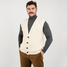Load image into Gallery viewer, Men's V-Neck Irish Knit Vest