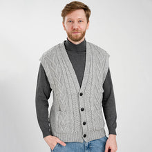 Load image into Gallery viewer, Men's V-Neck Irish Knit Vest