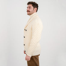 Load image into Gallery viewer, Mens Irish Aran Roll Collar Cardigan