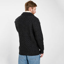 Load image into Gallery viewer, Mens Irish Aran Roll Collar Cardigan