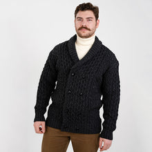 Load image into Gallery viewer, Mens Irish Aran Roll Collar Cardigan