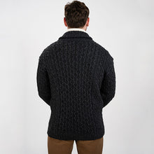 Load image into Gallery viewer, Mens Irish Aran Roll Collar Cardigan