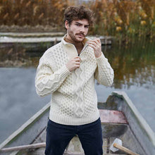 Load image into Gallery viewer, Zip Neck Men's Irish Knit Sweater
