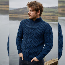 Load image into Gallery viewer, Zip Neck Men&#39;s Irish Knit Sweater
