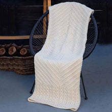 Load image into Gallery viewer, Traditional Irish Knit Blanket with Shamrock