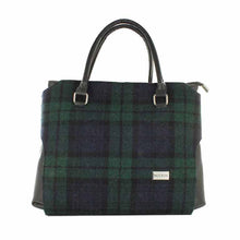 Load image into Gallery viewer, Blue Plaid Tweed Wool Large Handbag