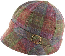 Load image into Gallery viewer, Wine Plaid Irish Tweed Ladies Cap