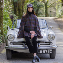 Load image into Gallery viewer, Wine Plaid Irish Tweed Ladies Cap