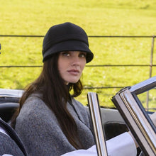 Load image into Gallery viewer, Black Tweed Ladies Irish Flapper Hat