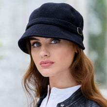Load image into Gallery viewer, Black Tweed Ladies Irish Flapper Hat
