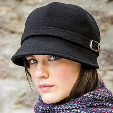 Load image into Gallery viewer, Black Tweed Ladies Irish Flapper Hat